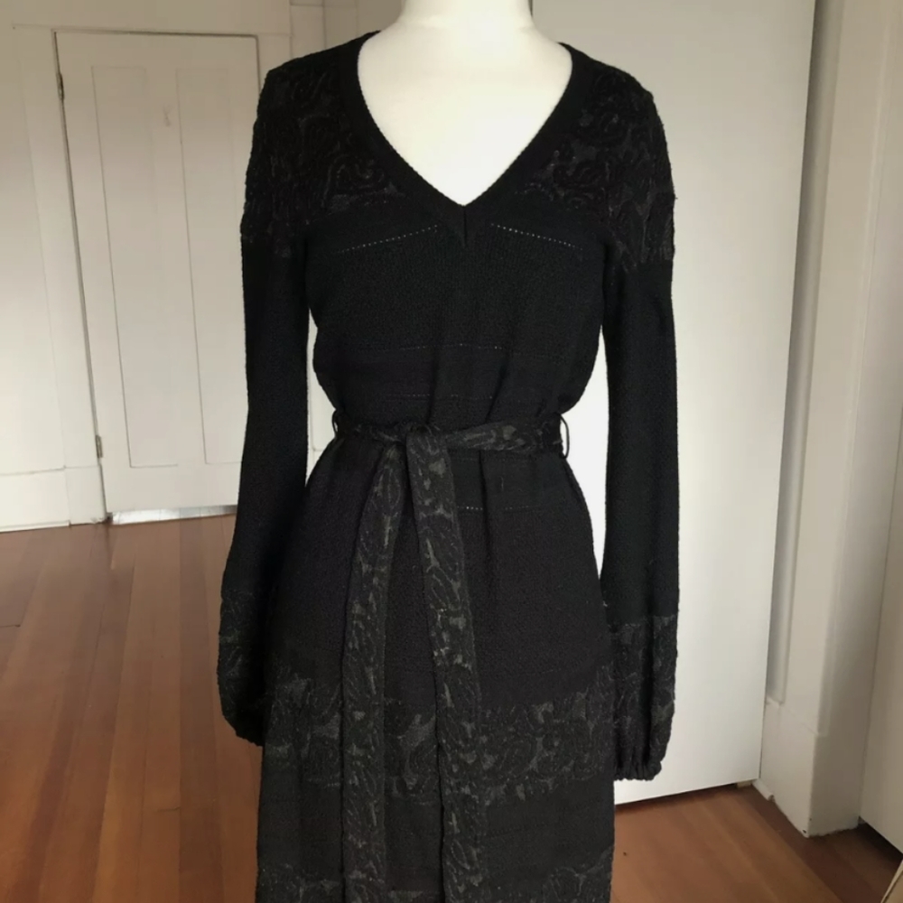 Carolina Herrera Black Knit Dress M